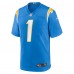 Игровая джерси Number 1 Groom Los Angeles Chargers Nike Game - Powder Blue