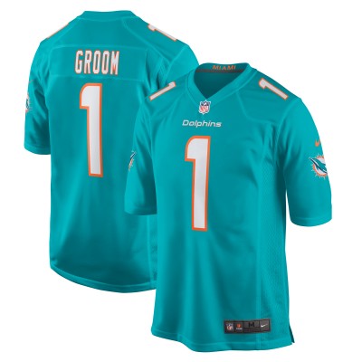 Игровая джерси Number 1 Groom Miami Dolphins Nike Game - Aqua