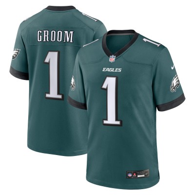 Игровая джерси Number 1 Groom Philadelphia Eagles Nike Game - Midnight Green