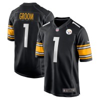 Pittsburgh Steelers Number 1 Groom Nike Black Game Jersey