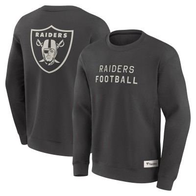 Las Vegas Raiders Fanatics Charcoal Elements Future Ground Lettering Pullover Sweatshirt