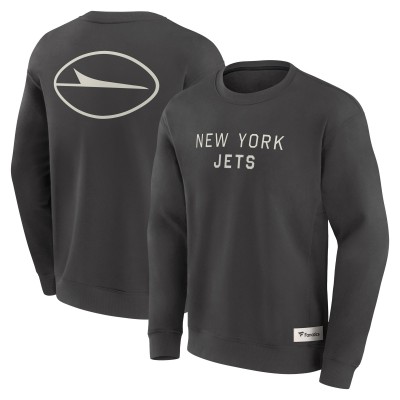 New York Jets Fanatics Charcoal Elements Future Ground Lettering Pullover Sweatshirt