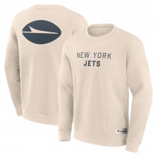 New York Jets Fanatics Cream Elements Future Ground Lettering Pullover Sweatshirt New York Jets Fanatics Cream Elements Future Ground Lettering Pullover Sweatshirt