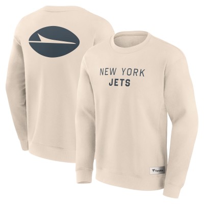 New York Jets Fanatics Cream Elements Future Ground Lettering Pullover Sweatshirt
