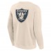 Las Vegas Raiders Fanatics Cream Elements Future Ground Lettering Pullover Sweatshirt