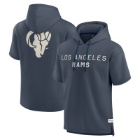 Los Angeles Rams Fanatics Navy Elements Future Ground Lettering Short Sleeve Pullover Hoodie