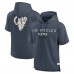 Los Angeles Rams Fanatics Navy Elements Future Ground Lettering Short Sleeve Pullover Hoodie