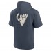 Los Angeles Rams Fanatics Navy Elements Future Ground Lettering Short Sleeve Pullover Hoodie