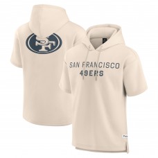 San Francisco 49ers Fanatics Cream Elements Future Ground Lettering Short Sleeve Pullover Hoodie
