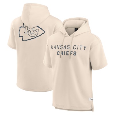 Kansas City Chiefs Fanatics Cream Elements Future Ground Lettering Short Sleeve Pullover Hoodie