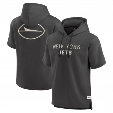 New York Jets Fanatics Charcoal Elements Future Ground Lettering Short Sleeve Pullover Hoodie New York Jets Fanatics Charcoal Elements Future Ground Lettering Short Sleeve Pullover Hoodie