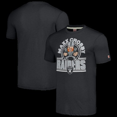 Футболка Maxx Crosby Las Vegas Raiders Homage Caricature Player Tri-Blend - Charcoal