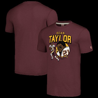Футболка Sean Taylor Washington Commanders Homage Caricature Retired Player Tri-Blend - Burgundy