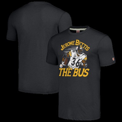 Футболка Jerome Bettis Pittsburgh Steelers Homage Caricature Retired Player Tri-Blend - Charcoal