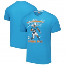 Футболка Miami Dolphins Tyreek Hill Homage Aqua NFL Blitz Player Tri-Blend