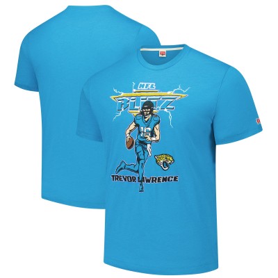 Jacksonville Jaguars Trevor Lawrence Homage Teal NFL Blitz Player Tri-Blend T-Shirt