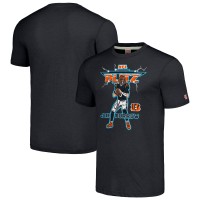 Unisex Cincinnati Bengals Joe Burrow Homage Heathered Charcoal NFL Blitz Player Tri-Blend T-Shirt