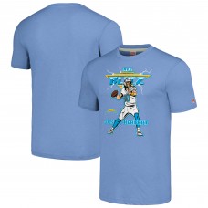 Unisex Los Angeles Chargers Justin Herbert Homage Heathered Powder Blue NFL Blitz Player Tri-Blend T-Shirt
