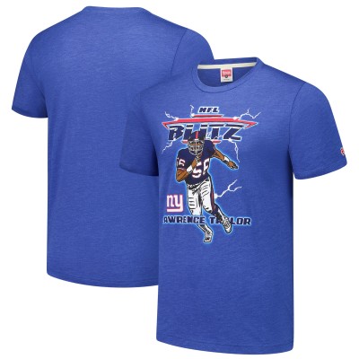 Unisex New York Giants Lawrence Taylor Homage Heathered Royal NFL Blitz Retired Player Tri-Blend T-Shirt