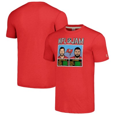 Футболка Baker Mayfield & Mike Evans Tampa Bay Buccaneers Homage NFL Jam Tri-Blend - Red