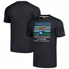 Футболка Detroit Lions Barry Sanders Homage Charcoal Tecmo Bowl Retired Player Graphic Tri-Blend