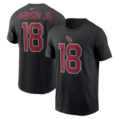 Футболка Arizona Cardinals Marvin Harrison Jr. Nike Black Name & Number