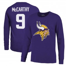 Футболка с длинным рукавом J.J. McCarthy Minnesota Vikings Majestic Threads Name & Number - Purple