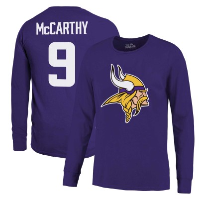 Футболка с длинным рукавом J.J. McCarthy Minnesota Vikings Majestic Threads Name & Number - Purple