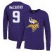 Футболка с длинным рукавом J.J. McCarthy Minnesota Vikings Majestic Threads Name & Number - Purple