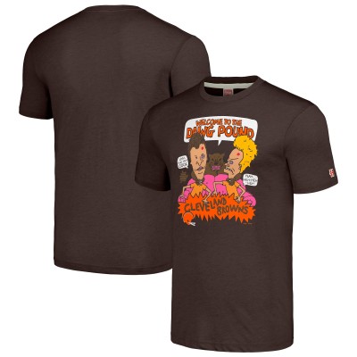 Футболка Unisex Cleveland Browns NFL x Homage x Beavis and Butt-Head Brown Tri-Blend