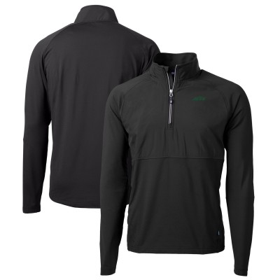Кофта на короткой молнии New York Jets Cutter & Buck Primary Logo Adapt Eco Knit Hybrid Recycled Raglan - Black