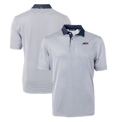 Поло New York Jets Cutter & Buck Americana Virtue Eco Pique Micro Stripe Recycled - Navy