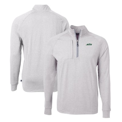 Кофта на короткой молнии New York Jets Cutter & Buck Primary Logo Adapt Eco Knit - Heather Gray