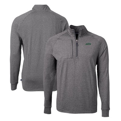 Кофта на короткой молнии New York Jets Cutter & Buck Primary Logo Adapt Eco Knit - Heather Black