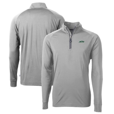 Кофта на короткой молнии New York Jets Cutter & Buck Primary Logo Adapt Eco Knit Stretch Recycled - Gray