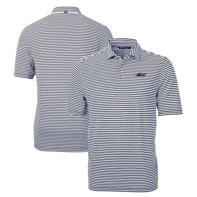 Поло New York Jets Cutter & Buck Americana Virtue Eco Pique Stripe Recycled - Navy