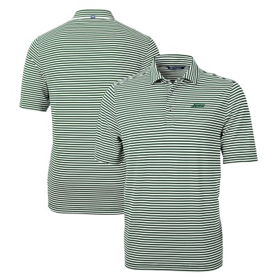 Поло New York Jets Cutter & Buck Primary Logo Virtue Eco Pique Stripe Recycled - Hunter Green