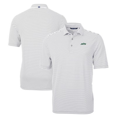 Поло New York Jets Cutter & Buck Primary Logo Virtue Eco Pique Stripe Recycled - Gray
