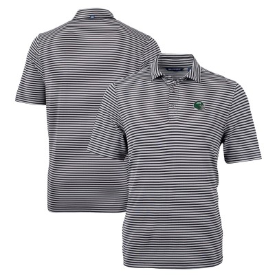 Поло New York Jets Cutter & Buck Helmet Virtue Eco Pique Stripe Recycled - Black