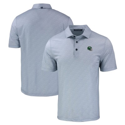 Поло New York Jets Cutter & Buck Helmet Pike Eco Pebble Print Recycled - Gray