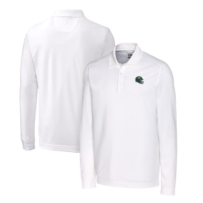 Поло с длинном рукавом New York Jets Cutter & Buck Helmet DryTec Advantage Tri-Blend Pique - White