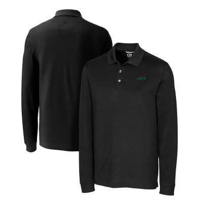 Поло с длинном рукавом New York Jets Cutter & Buck Primary Logo DryTec Advantage Tri-Blend Pique - Black