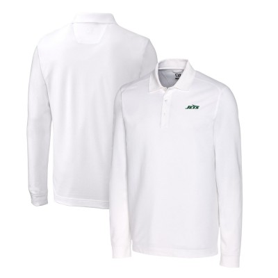 Поло с длинном рукавом New York Jets Cutter & Buck Primary Logo DryTec Advantage Tri-Blend Pique - White