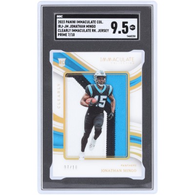 Jonathan Mingo Carolina Panthers 2023 Panini Immaculate Collection Tri-Color Relic #IRJ-JM #7/10 SGC Authenticated 9.5 Rookie Card