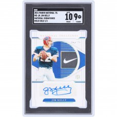 Jim Kelly Buffalo Bills Autographed 2021 Panini National Treasures Materials Holo Gold Relic #MS-JK #1/1 SGC Authenticated 9/10 Card