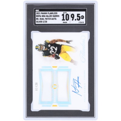 Najee Harris Pittsburgh Steelers Autographed 2021 Panini Flawless Dual Patch Silver Relic #RDPA-NHA #2/20 SGC Authenticated 9.5/10 Rookie Card