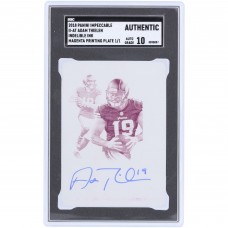 Adam Thielen Minnesota Vikings Autographed 2018 Panini Impeccable Incredible Ink Magenta Printing Plate #II-AT #1/1 SGC Authenticated Auto 10 Card