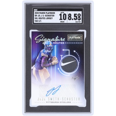 JuJu Smith-Schuster Pittsburgh Steelers Autographed 2020 Panini Playbook Signature Routes Laundry Tag #SR-JS #1/1 SGC Authenticated 8.5/10 Card
