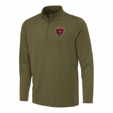 Chicago Bears Antigua Olive Reprocess Quarter-Zip Top