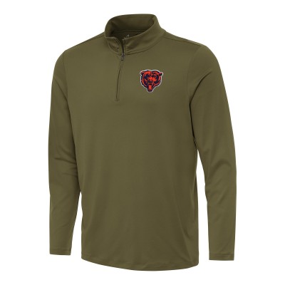 Chicago Bears Antigua Olive Reprocess Quarter-Zip Top